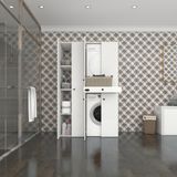 Kenzlife Çamaşır-Kurutma Makinesi Dolabı Şahrur Sol Byz 187*120*60 Çekmeceli Banyo - Beyaz