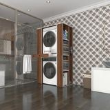 Kenzlife Çamaşır-Kurutma Makinesi Dolabı Umare Cvz 187*110*60 Çekmeceli Raflı Banyo - Beyaz