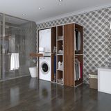 Kenzlife Çamaşır-Kurutma Makinesi Dolabı ve Giysi Dolabı Çekmeceli Attar Sağ Cvz 187*160*60 Banyo - Beyaz
