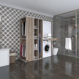Kenzlife Çamaşır-Kurutma Makinesi Dolabı ve Giysi Dolabı Çekmeceli Attar Sol Crd 187*160*60 Banyo - Beyaz