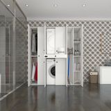 Kenzlife çamaşır-kurutma makinesi dolabı ve giysi dolabı çekmeceli ebuzer sağ raf byz 187*160*60 banyo - Beyaz