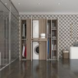 Kenzlife çamaşır-kurutma makinesi dolabı ve giysi dolabı çekmeceli ebuzer sağ raf crd 187*160*60 banyo - Beyaz
