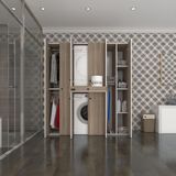 Kenzlife çamaşır-kurutma makinesi dolabı ve giysi dolabı çekmeceli ebuzer sağ raf crd 187*160*60 banyo