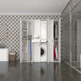 Kenzlife çamaşır-kurutma makinesi dolabı ve giysi dolabı çekmeceli ebuzer sol raf byz 187*160*60 banyo - Beyaz