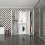 Kenzlife çamaşır-kurutma makinesi dolabı ve giysi dolabı çekmeceli ebuzer sol raf byz 187*160*60 banyo