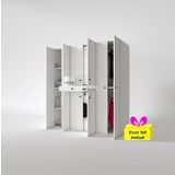 Kenzlife çamaşır-kurutma makinesi dolabı ve giysi dolabı çekmeceli ebuzer sol raf byz 187*160*60 + tekli duvar rafı hediye