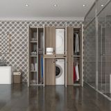 Kenzlife çamaşır-kurutma makinesi dolabı ve giysi dolabı çekmeceli ebuzer sol raf crd 187*160*60 banyo - Beyaz