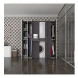 Kenzlife çamaşır-kurutma makinesi dolabı ve giysi dolabı çekmeceli ebuzer sol raf gri 187*160*60 banyo