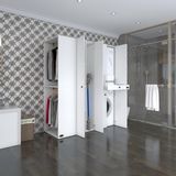 Kenzlife Çamaşır-Kurutma Makinesi Dolabı ve Giysi Dolabı Çekmeceli Eşari Sol Byz 187*160*60 Banyo - Beyaz
