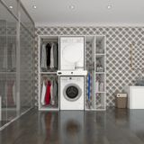 Kenzlife Çamaşır-Kurutma Makinesi Dolabı ve Giysi Dolabı Çekmeceli Hattab Sağ Raf Byz 187*160*60 Banyo - Beyaz