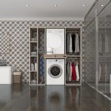 Kenzlife Çamaşır-Kurutma Makinesi Dolabı ve Giysi Dolabı Çekmeceli Hattab Sol Raf Crd 187*160*60 Banyo - Beyaz