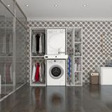 Kenzlife çamaşır-kurutma makinesi dolabı ve giysi dolabı çekmeceli hattabmdf sağ raf byz 187*160*60 % 100 FULL MDF