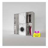 Kenzlife çamaşır-kurutma makinesi dolabı ve giysi dolabı cevheri sol byz 180*170*60 + tekli duvar rafı hediye