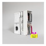 Kenzlife çamaşır-kurutma makinesi dolabı ve giysi dolabı kazvini sağ byz 180*160*60 + tekli duvar rafı hediye