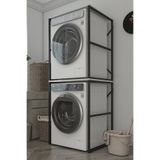 Kenzlife çamaşır kurutma makinesi dolabı velid byzsyh 180*070*60 mat suntalam metal siyah boya