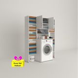 Kenzlife çamaşır makinesi dolabı hayzummaksduble byz 180*126*55 banyo kiler çift kapaklı arkalıklı + tekli duvar rafı he