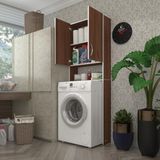 Kenzlife çamaşır makinesi dolabı veronika cvz 180*066*20 banyo çift kapaklı arkalıksız - Ceviz