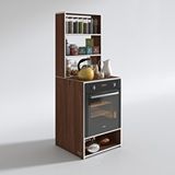 Kenzlife Canfeza Ceviz 165x60x56 Mutfak Raflı Ankastre Fırın Dolabı