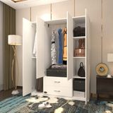 Kenzlife Deligül 4 Kapılı 2 Çekmeceli Beyaz 180x160x52 CM Gardrop