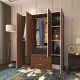 Kenzlife Deligül 4 kapılı 2 Çekmeceli Ceviz 180x160x52 CM Gardrop