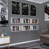 Kenzlife Duvar Rafı Kitaplık Hülas Byz 022*039*13 Altılı Duvara Asma Aparatlıdır 6 Adet