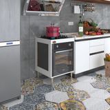 Kenzlife Emir Timur3 89-81x60x56 Fırın Ocak Dolabı Ayarlı Ayaklı Gri Ankastre Modülü Kabini
