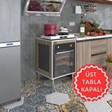 Kenzlife Esena Mono3 Crd 89-81x60x56 Fırın Ocak Dolabı Ayarlı Ayaklı Üstü Kapalı Cordoba Ankastre Modülü Kabini