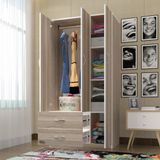Kenzlife Fesleğen 3 Kapılı 2 Çekmeceli Kahverengi 180x120x52 CM Gardrop