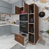 Kenzlife Fırın Dolabı Makbule Cvz 180*90*56 Mutfak Çekmeceli Ayaklı Banyo Kiler Ofis - Ceviz
