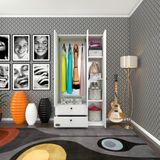 Kenzlife gardırop 3 kapılı kapaklı 2 çekmeceli manolya byz 173*90*42 gardolap dolap ofis - Beyaz