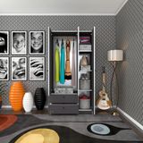 Kenzlife Gardirop 3 Kapili Kapakli 2 Cekmeceli Manolya Gri 173*90*42 Gardolap Dolap Ofis