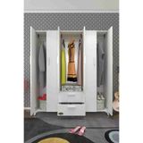Kenzlife gardırop 6 kapılı 2 çekmeceli glayör 168*150*42 byz ayaklı gardolap dolap