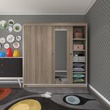 Kenzlife Gardirop Surgulu Kapakli Kapili 180 Papatya Crd Aynali Gardolap Dolap