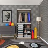 Kenzlife Giysi Dolabi Yalin Crd 180*090*30 Kapaksiz Arkaliksiz 6 Sepetli