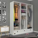 Kenzlife Hamit 3 bölmeli 3 çekmeceli 150 cm Kapaksız Giyisi Dolabı