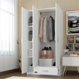 Kenzlife Hanımeli 180x120x52 CM 3 Kapılı 1 Çekmeceli Beyaz Gardrop