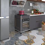 Kenzlife Haya Busa3 85x60x56 cm Ayarlı Ayaklı Üstten Gri Fırın Ocak Dolabı