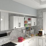 Kenzlife hazır mutfak dolabı bulgur60 byz mod1 60*240*32 mebran kapak suntalam gövde - Renk - Beyaz