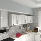 Kenzlife hazır mutfak dolabı elma90 byz mod1 90*240*32 mebran kapak suntalam gövde - Renk - Beyaz