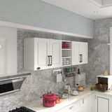 Kenzlife hazır mutfak dolabı fasulye90 byz mod1 90*200*32 mebran kapak suntalam gövde - Renk - Beyaz
