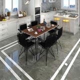 Kenzlife Hem75Mazlum 130x70 CM Siyah Ceviz Masa ve Kolçaklı Sırt Minderli Sandalye Takımı