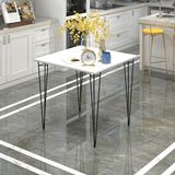 Kenzlife Hem75Mazlum 60x60 cm Siyah Beyaz Masa ve Sırt Minderli Sandalye Takımı