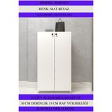 Kenzlife Kapaklı Ayakkabılık Bosnevi Mat Beyaz Sunta 110*060*30 Yirmibir Çift Ayakkabı Kapasitesi Arkalıksız