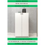 Kenzlife Kapaklı Ayakkabılık Bosnevi Mat Beyaz Sunta 110*080*30 Yimisekiz Çift Ayakkabı Kapasitesi Arkalıksız