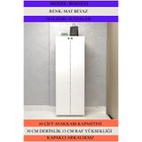 Kenzlife Kapaklı Ayakkabılık Bosnevi Mat Beyaz Sunta 170*080*30 Kırkdört Çift Ayakkabı Kapasitesi Arkalıksız