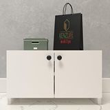 Kenzlife Kapaklı Ayakkabılık Bosnevi Mat Beyaz Suntalam 035*080*30 Sekiz Çift Ayakkabı Kapasitesi Arkalıksız
