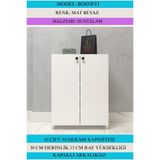 Kenzlife Kapaklı Ayakkabılık Bosnevi Mat Beyaz Suntalam 080*040*30 On Çift Ayakkabı Kapasitesi Arkalıksız