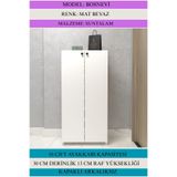 Kenzlife Kapaklı Ayakkabılık Bosnevi Mat Beyaz Suntalam 125*040*30 Onaltı Çift Ayakkabı Kapasitesi Arkalıksız