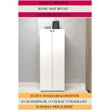 Kenzlife Kapaklı Ayakkabılık Bosnevi Mat Beyaz Suntalam 155*040*30 Yirmi Çift Ayakkabı Kapasitesi Arkalıksız