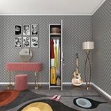 Kenzlife Kasımpatı 180x35x42 cm Tek Kapılı Kilitli Gri Gardırop